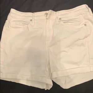 White jean shorts